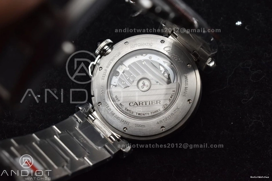 SS Made Cartier Efficient 531 BVF Genuine Pasha like the Bracelet White on 1:1 Dial Ladies 0304